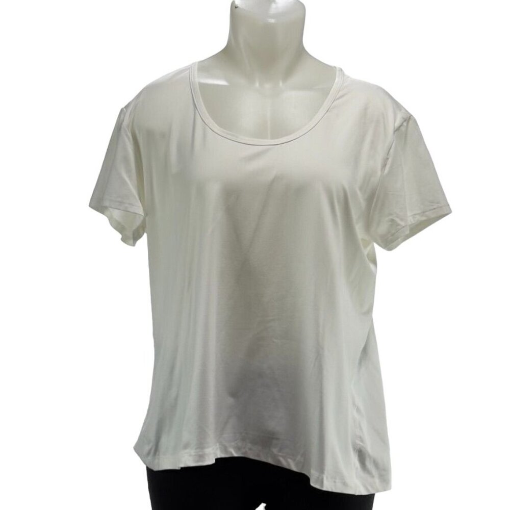 ATHLETA Top White Short Sleeve Tee Premium Fitness Casual Workout Women's Size 1